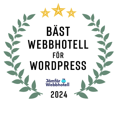 Utmärkelsen Bäst webbhotell för wordpress