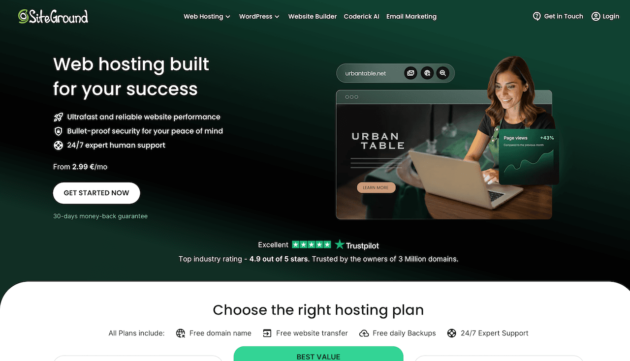 SiteGround webbhotell